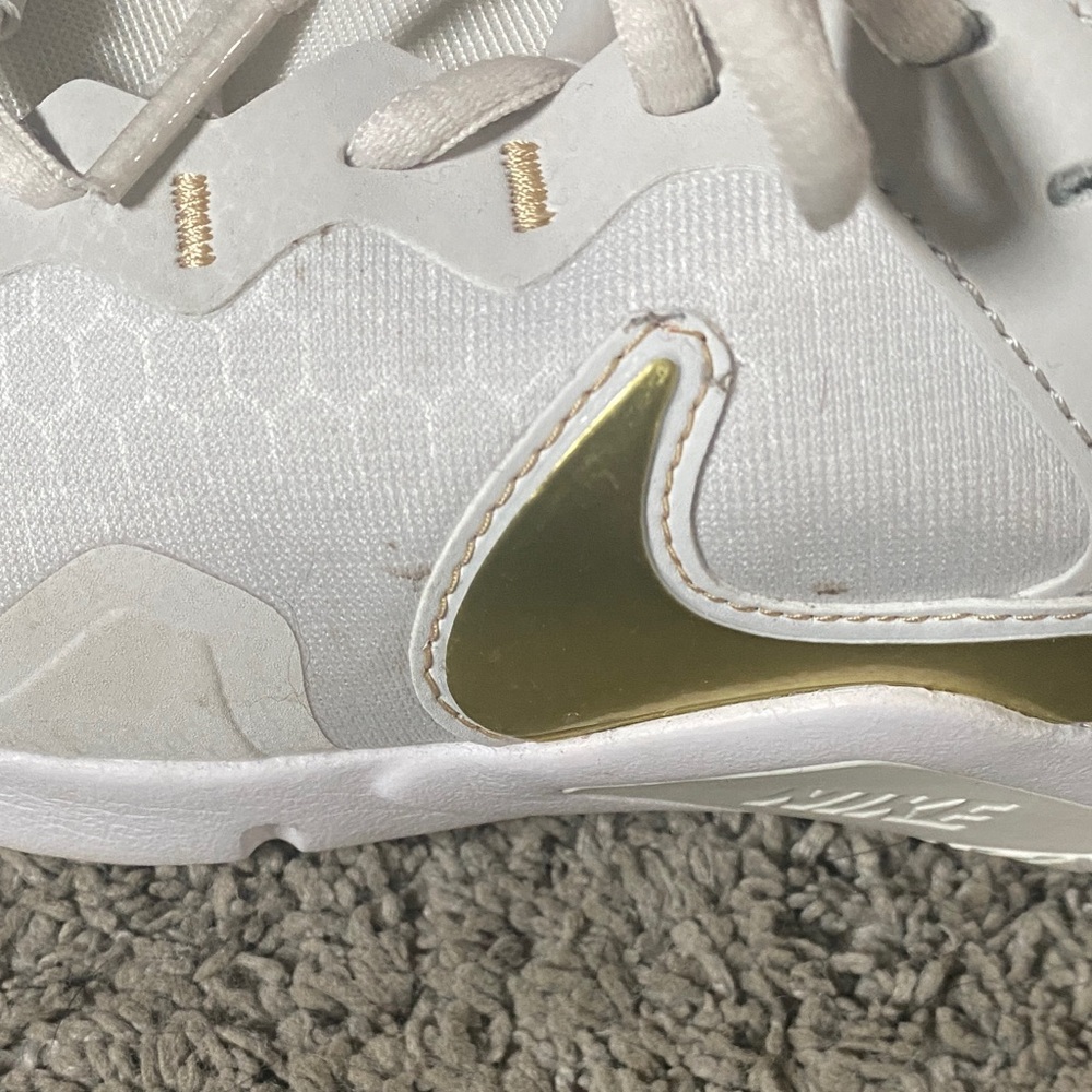 Nike Women's White and Gold Accent Sneakers - Picture 6 of 9